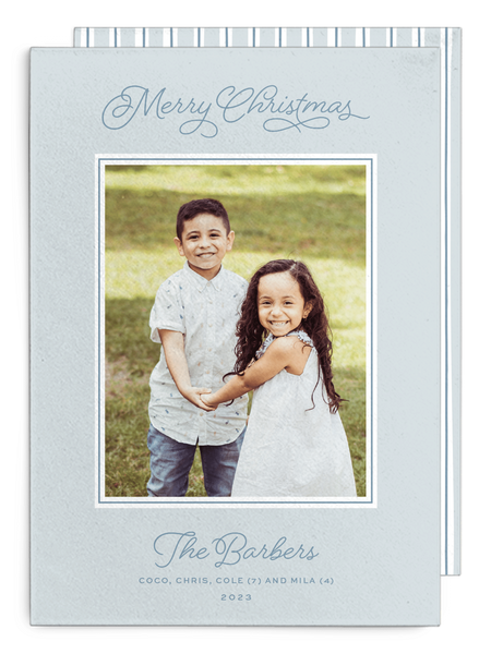 Barber Blue Christmas Card