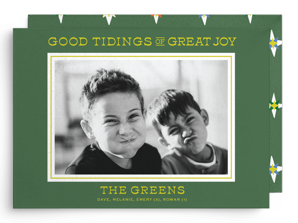 Green Great Joy Christmas Card