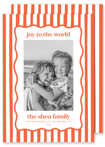 Shea Stripe Scallop Christmas Card