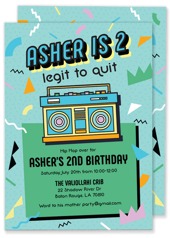 2 Legit Birthday Party Invitation