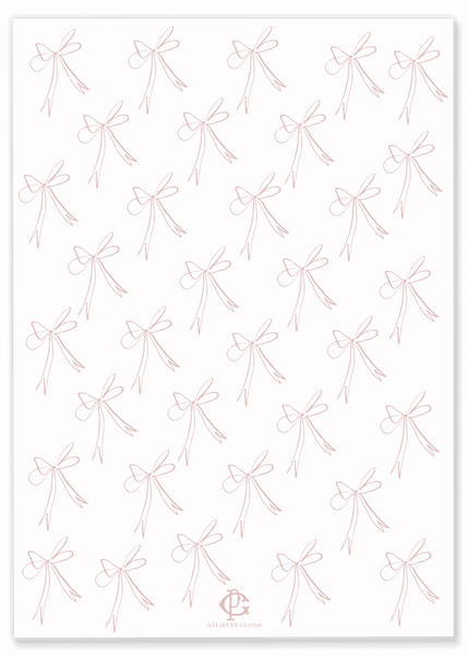 pink bow girl birth announcement