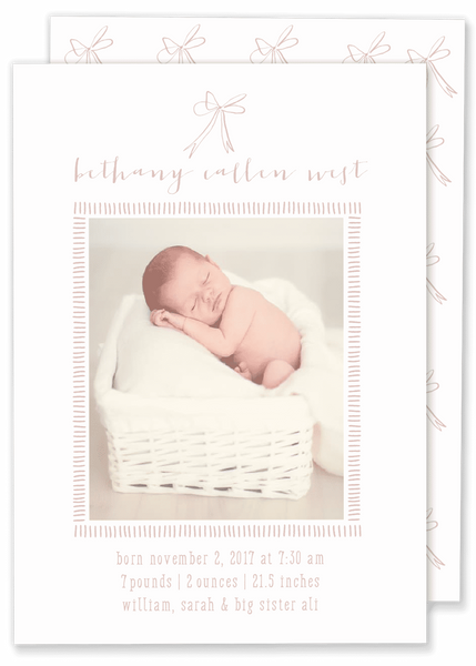 Bethany Bow Birth Announcement