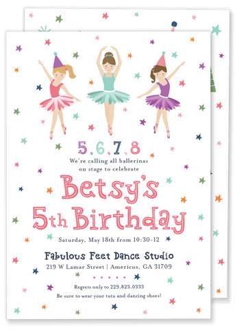 Betsy Ballerina Birthday Invitation