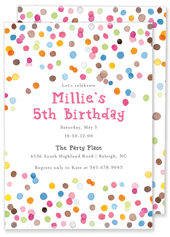 Big Confetti Birthday Invitation