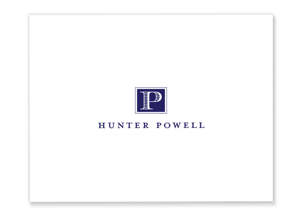 manly monogram folded note cards navy