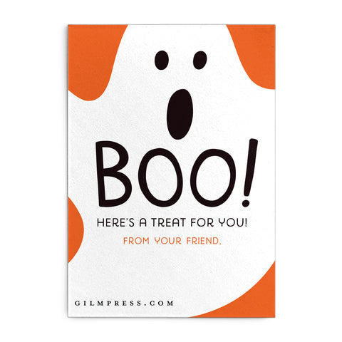 Boo Ghost Halloween Gift Tag