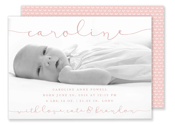 baby girl birth announcement pink