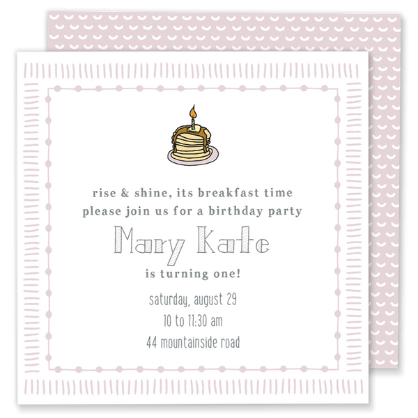 Breakfast Birthday Party Invitation