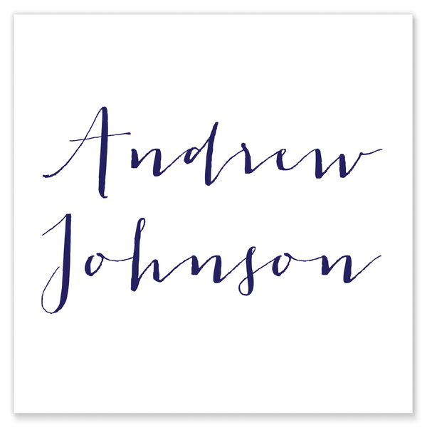 calligraphy name calling card enclosure card gift tag navy