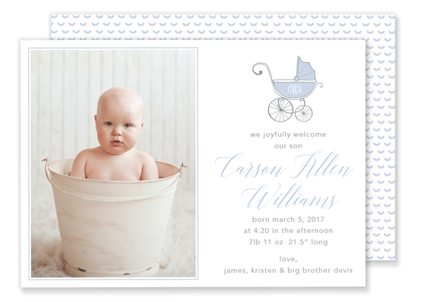 Caroline Carriage Birth Announcement