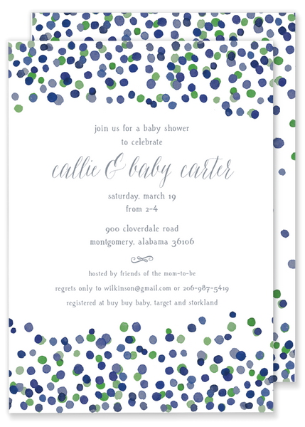 Carter Confetti Birthday Party Invitation