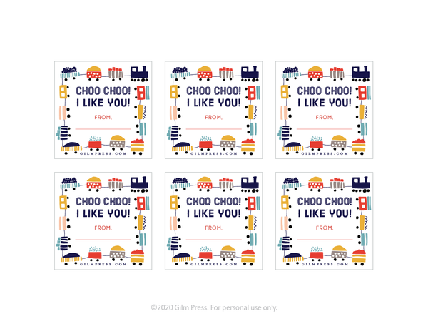 Choo Choo I Like You valentine