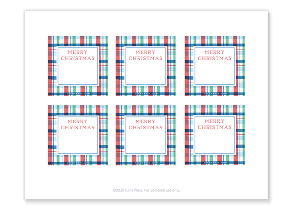 Christmas Plaid Gift Tag