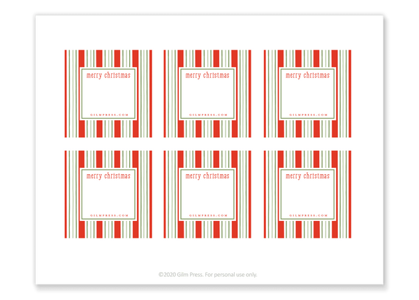 Christmas Stripe Gift Tag