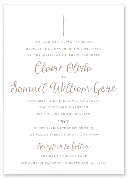 Claire Cross Wedding Invitation