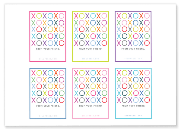 Colorful XOXO Valentine