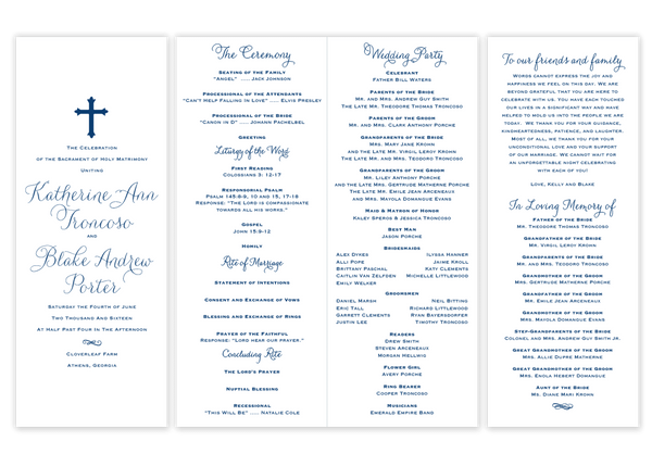 Vertical Cross \\ Folded Wedding Program