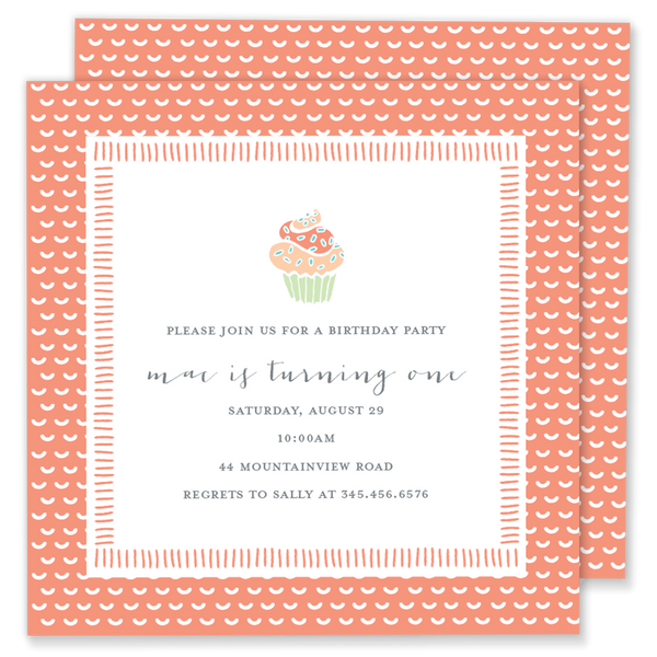 Cupcake Birthday Party Invitation