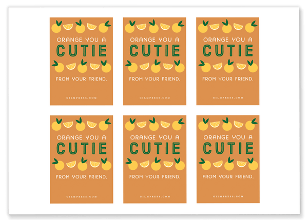Orange Cutie Valentines