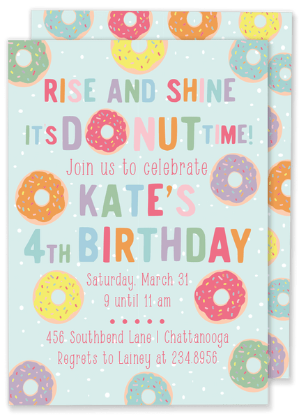Donut Time Birthday Party Invitation