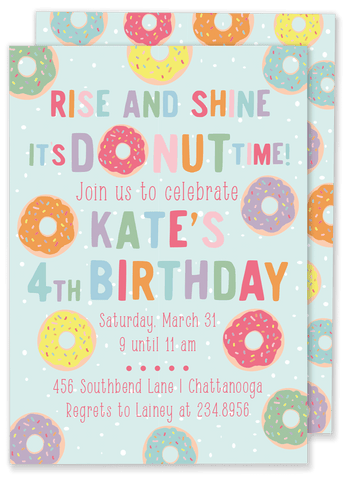 Donut Time Birthday Party Invitation