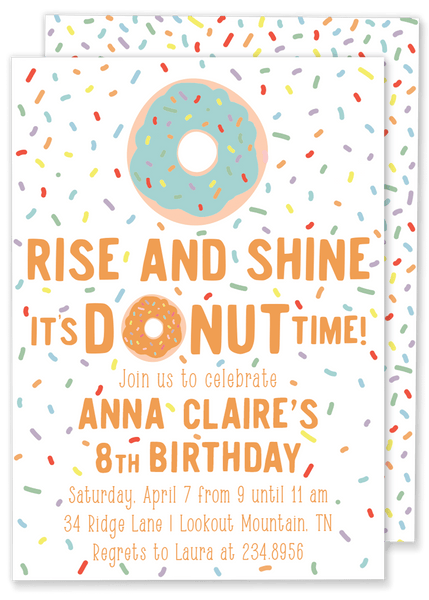 Donut Sprinkle Birthday Party Invitation