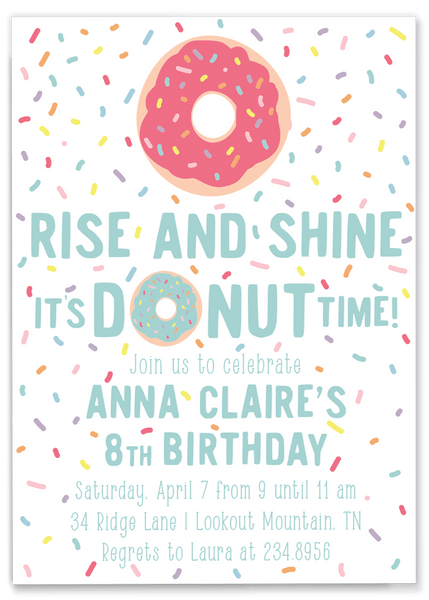 Donut Sprinkle Birthday Party Invitation