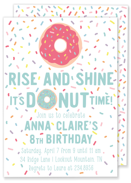 Donut Sprinkle Birthday Party Invitation