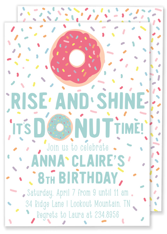 Donut Sprinkle Birthday Party Invitation