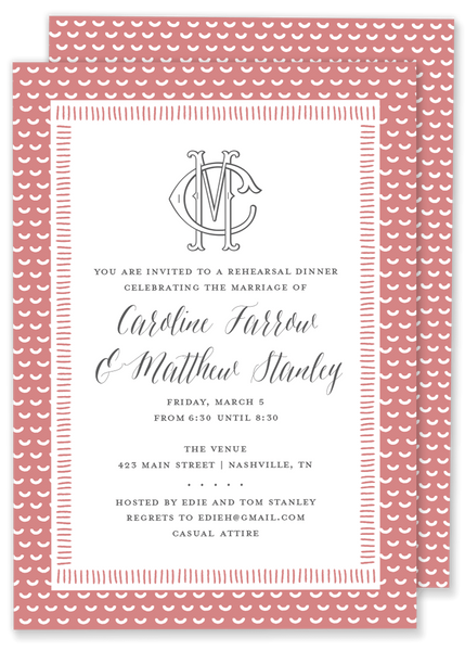 Double Monogram Shower Invitation