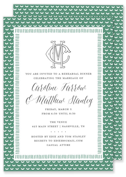 Double Monogram Shower Invitation