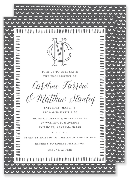 Double Monogram Shower Invitation