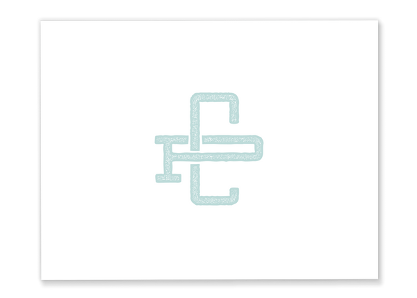Dual Double Monogram Folded Note Card