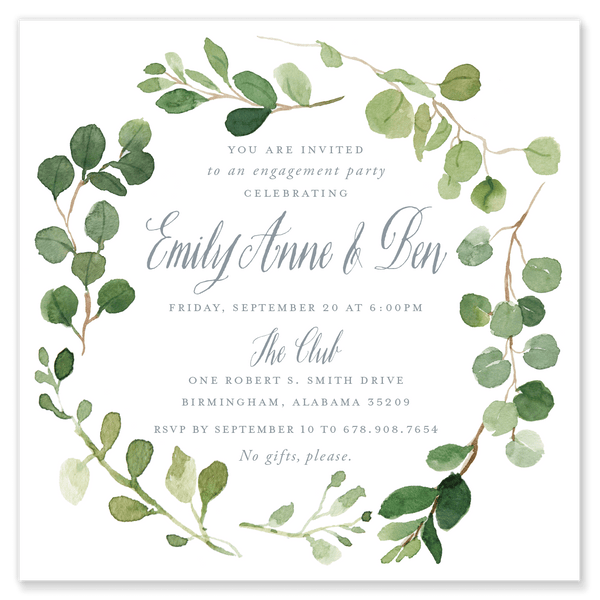 Eucalyptus Engagement Party Invitation