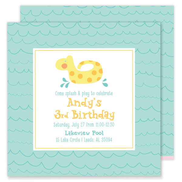 Floatie Pool Party Invitation