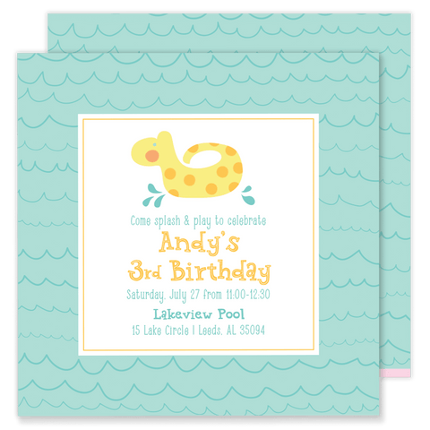 Floatie Pool Party Invitation