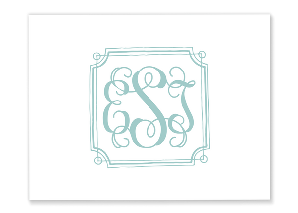 Framed Monogram Folded Note Card