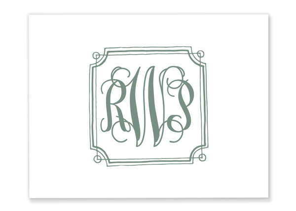 Framed Monogram Folded Note Card