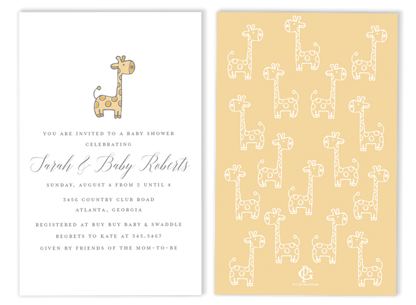 Giraffe Baby Shower Invitation