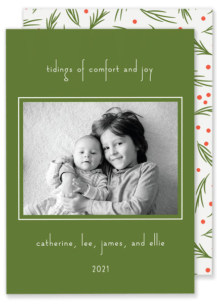 Green Greenery Christmas Card