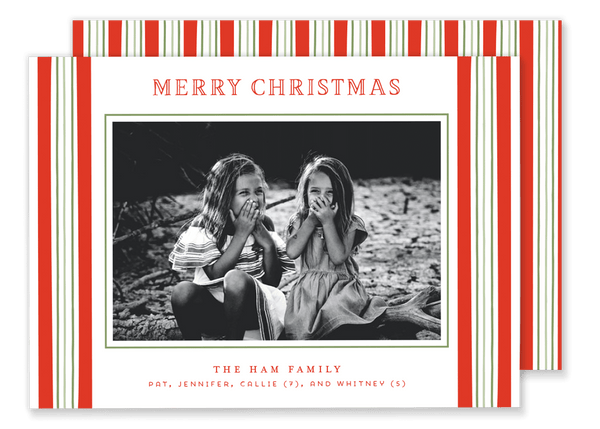 Ham Holiday Stripe Christmas Card