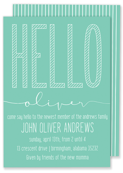 Hello Baby Shower Invitation