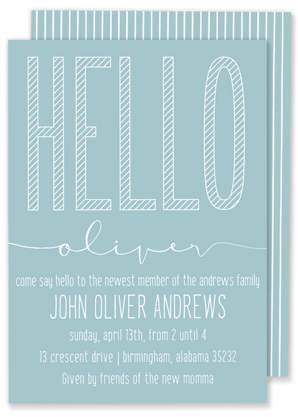 Hello Baby Shower Invitation