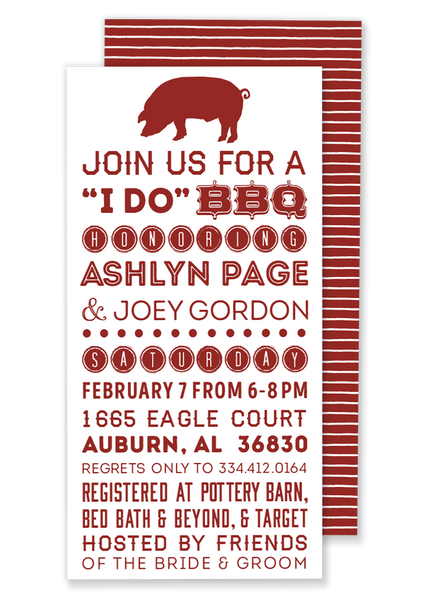I Do BBQ shower invitation