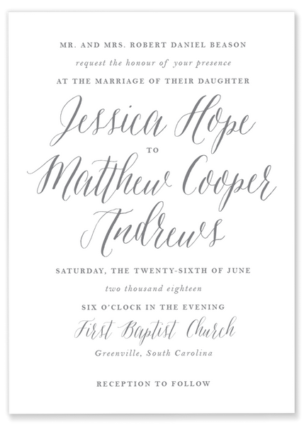 Jessica Hope Wedding Invitation