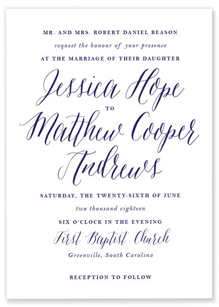 Jessica Hope Wedding Invitation
