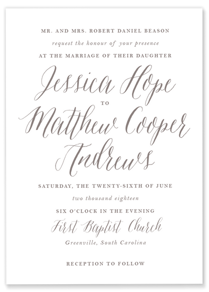 Jessica Hope Wedding Invitation