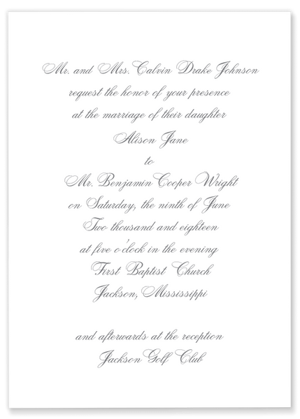 Johnson Script Wedding Invitation