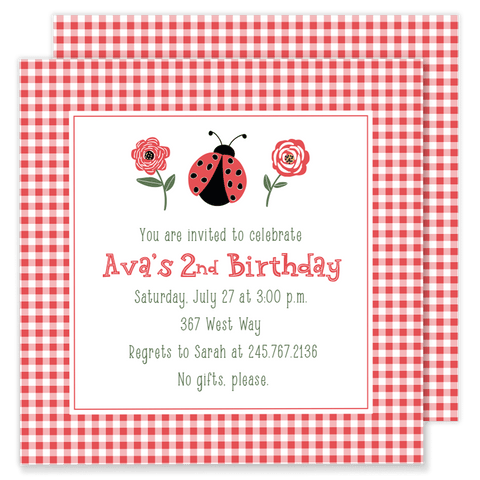 Ladybug Birthday Invitation