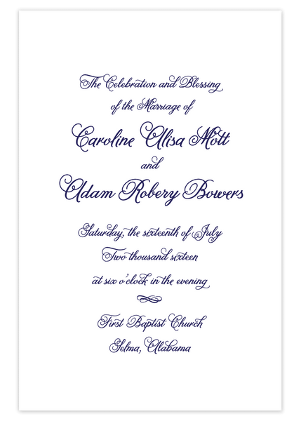 Landscape Script \\ Folded Wedding Program